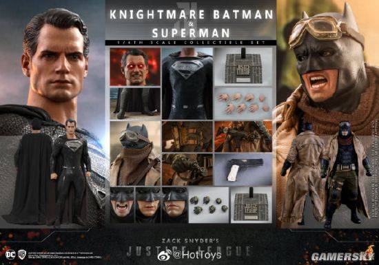 hottoys推出扎导版正义联盟噩梦版蝙蝠侠黑超人偶套装头雕表情丰富