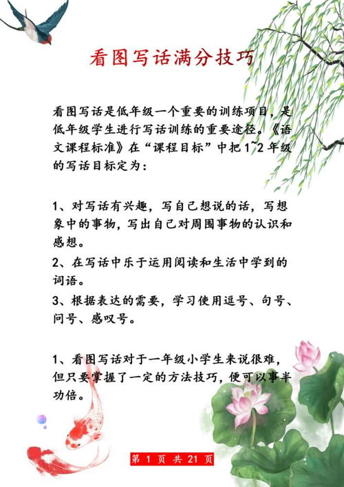 表情小学语文看图写话满分技巧,家有小学生必存,篇篇都是精美范文表情