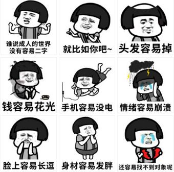 谁说成人的世界没有容易二字表情包下载谁说成人的世界没有容易二字系列表情包高清无水印极光下载站