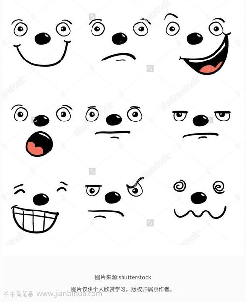 可爱表情包简笔画素材