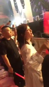 岳云鹏和谢娜一起看张杰演唱会,拿着荧光棒一动不动像极了保安
