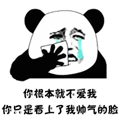 熊猫头流泪表情你根本就不爱我,你只是看上了我帅气的脸