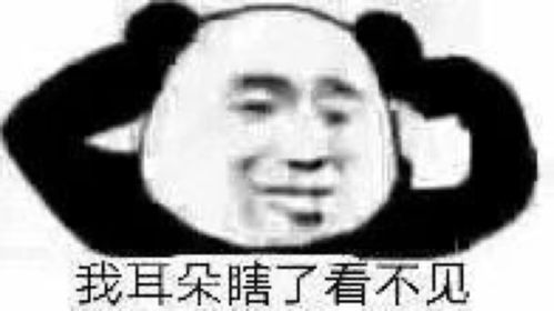搞笑熊猫头表情包我耳朵瞎了,看不见