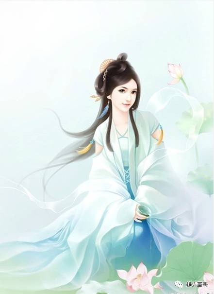 伤感的手绘古典美女