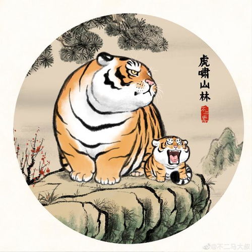 虎年憨态可掬的萌虎图