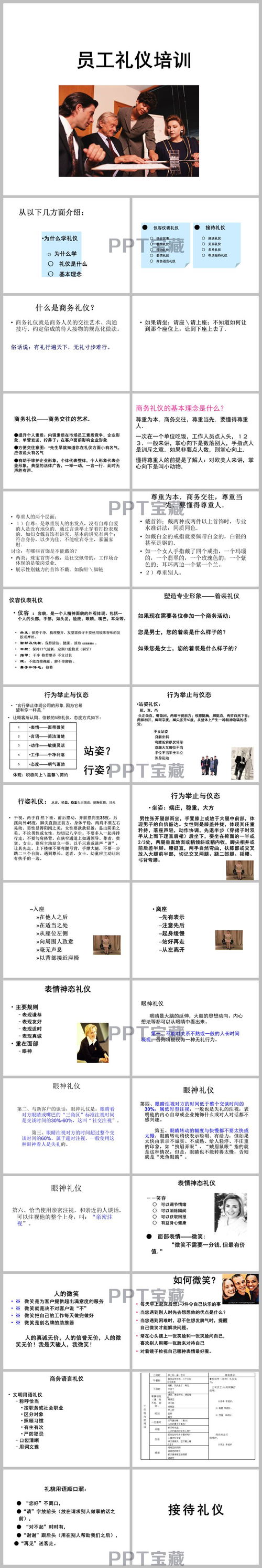 员工礼仪培训课件ppt幻灯片模板