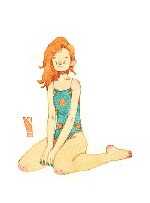 手帐素材水彩人物插画水彩教程手绘卡通插画头像壁纸