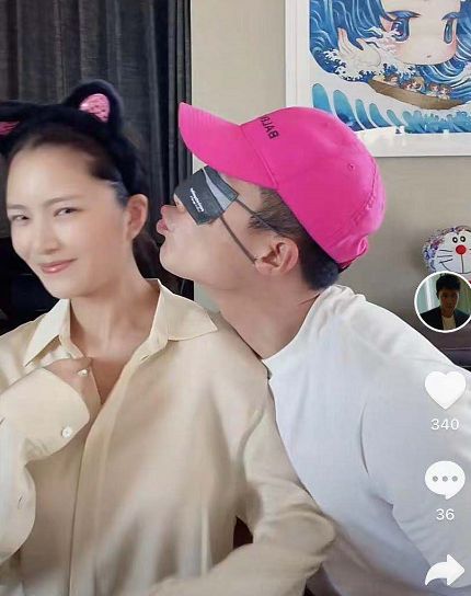 王灿晒与老公六一合拍,杜淳浪漫亲吻老婆示爱,王灿害羞躲闪