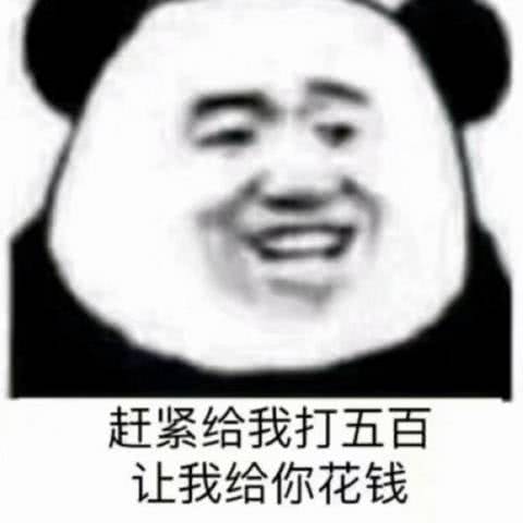 表情熊猫头表情赶紧给我打500块,让我给你花钱表情