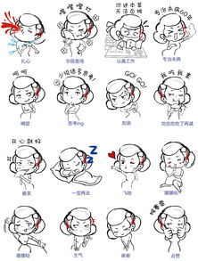 嘻嘻小姐表情包绘制
