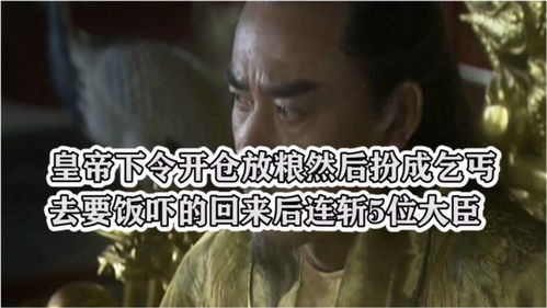 皇帝下令开仓放粮,然后扮成乞丐去要饭,吓的回来后连斩5位大臣