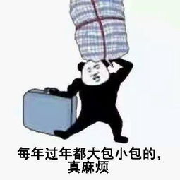 大包小包回家过年的表情包我先回家过年了,过完年回来再继续装x